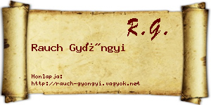 Rauch Gyöngyi névjegykártya